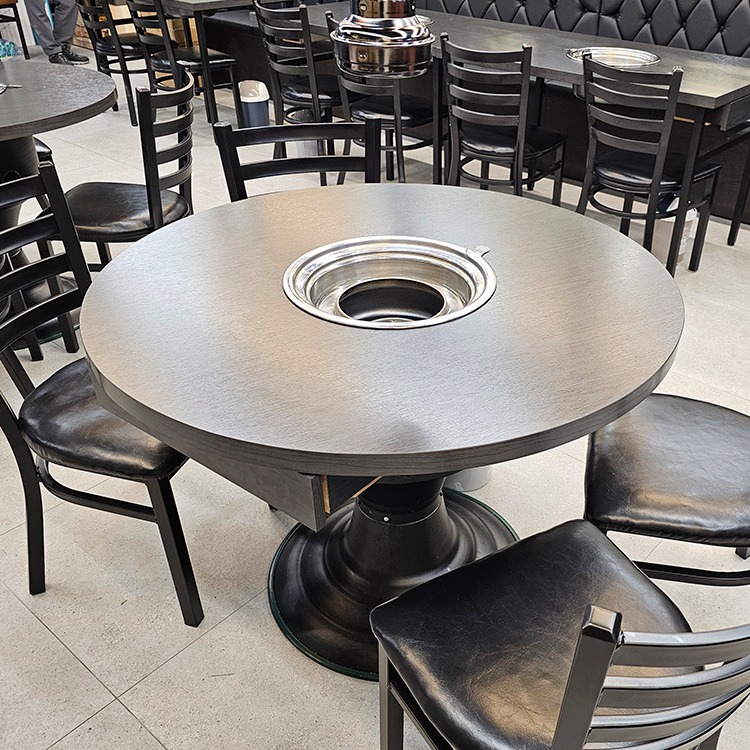 DIN-168 [마장동 용문집] 식당용 테이블 붙박이소파 한식당 소고깃집 납품현장