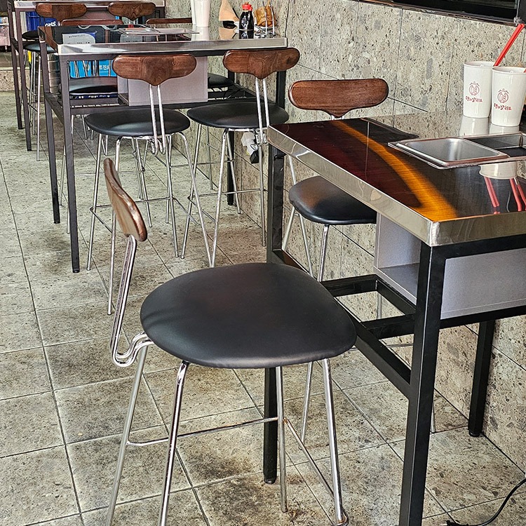 DIN-171 [일식점 뎅와꼬치로] 일식당 인테리어 바테이블 맞춤제작 스텐테이블 바의자 꼬치집 호프집 납품현장